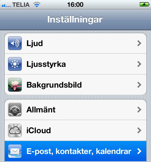 Sida 1 av 6 Här är en tydlig steg för steg-guide som beskriver hur du konfigurerar din e-post på en iphone (Apple). Det ser i princip likadant ut på en Apple ipad. OBS!