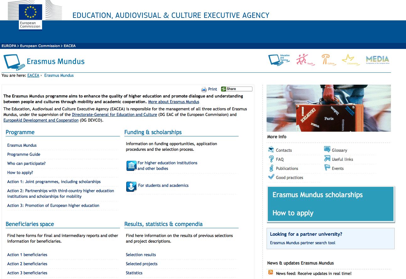 Hitta på EACEA:s webbplats Programguiden Utlysningen FAQs Goda exempel Beviljade