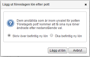 Användarmeddelande Flex HRM Employee, version 162 7 I knappraden finns det två funktionsknappar som kan användas till följande: Generera potter efter fackförbund För att enklare skapa en pott per