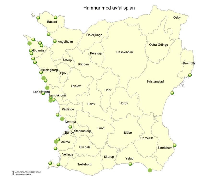 Fråga 11. Har ni upprättat en avfallsplan? Omkring en tredjedel av hamnarna har en avfallsplan och tar hand om båtägarnas avfall i tre fraktioner eller fler.