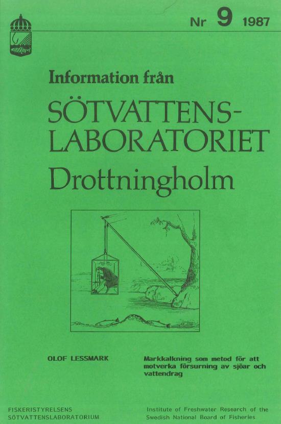 1987 1987 kom Lessmarks utvärdering av försöksverksamhetens markkalkningar: När kalkning skett på s k utströmningsområden har i några projekt 20-30 % av kalken kommit ytvattnet tillgodo under 3-5 år