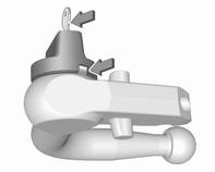 Draganordning Se upp Vid körning utan släp ska kulstången demonteras. Förvaring av kulstången Kulstången förvaras i en påse i reservhjulsbaljan och väl säkrad i lastsäkringsöglorna i bagagerummet.