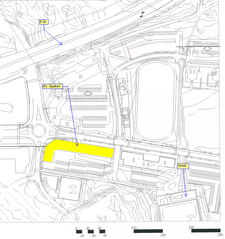 11 (29) 3 Riskanalys 3.1 Områdesbeskrivning Det aktuella planområdet ligger i Hägersten i Täby. Figur 3 visar Kv Spakens placering i området och dess närhet till väg E18 och ishallen.