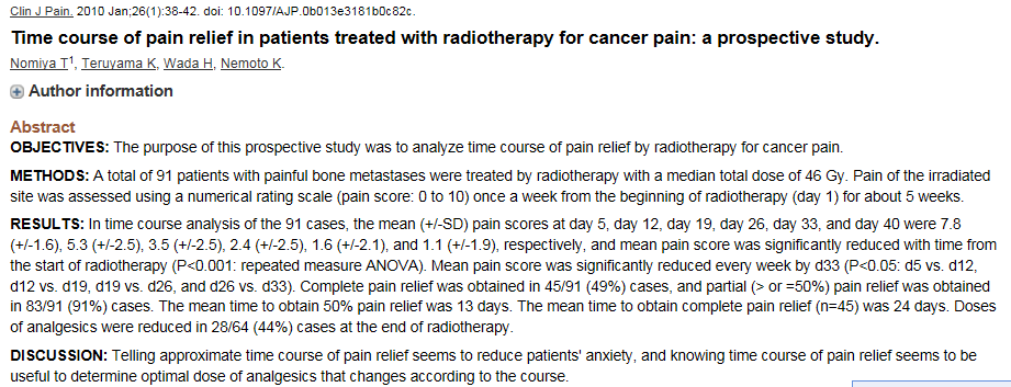 Complete pain relief hos 49%, partial pain relief hos 91% Fortsatt smärtlindring i upp