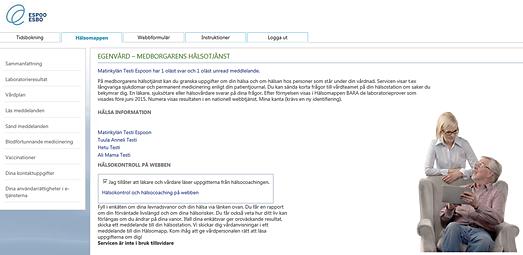 7 Bild 4. Hälsomappens startsida Hälsoundersökningen, d.v.s. rapporten om enkäten om dina levnadsvanor och din hälsa ger dig information om faktorer som påverkar din hälsa.