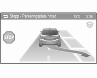 Körning och hantering 161 När en plats hittats visas en markering i förarinformationscentralen (DIC) och en ljudsignal avges.