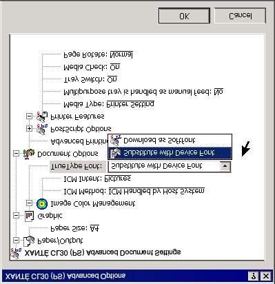 TECKENSNITTSERSÄTTNING Teckensnittsersättning kan endast utföras med Windows PostScriptdrivrutiner. 1.