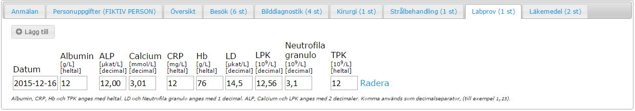 Lokaler Ange metastaslokal/er genom att klicka på Lägg till.