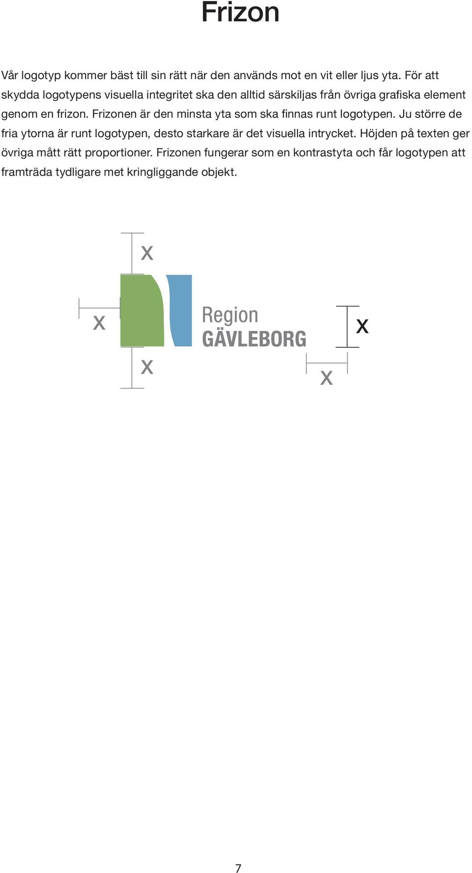Frizonen är den minsta yta som ska finnas runt logotypen.