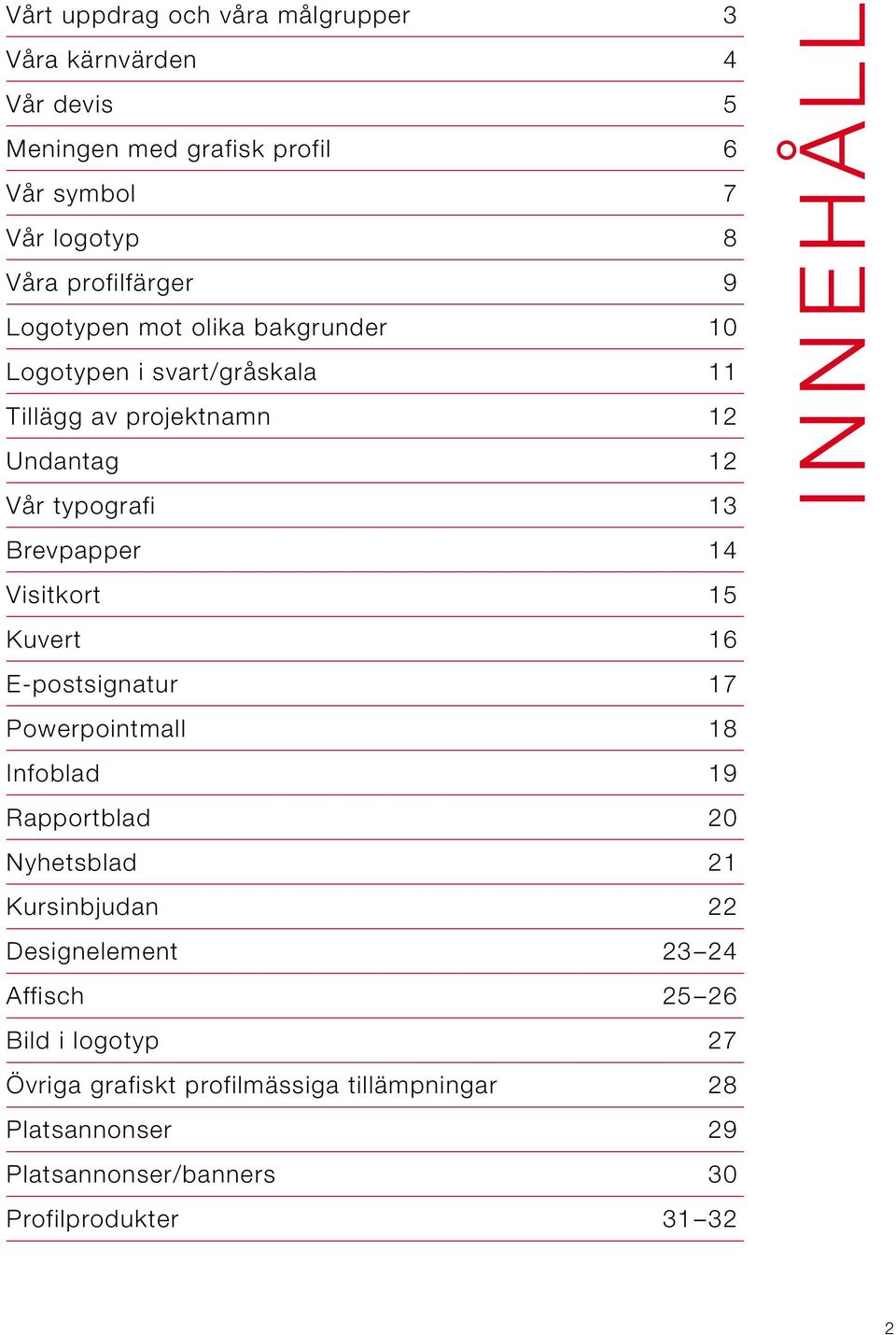Visitkort 15 Kuvert 16 E-postsignatur 17 Powerpointmall 18 Infoblad 19 Rapportblad 20 Nyhetsblad 21 Kursinbjudan 22 Designelement 23 24
