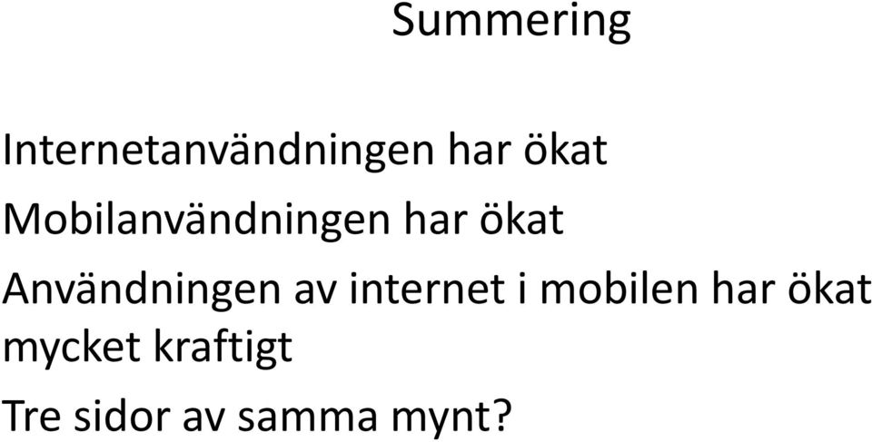 Användningen av internet i mobilen