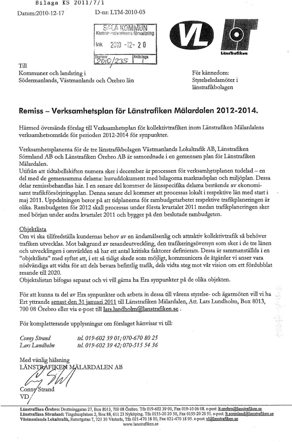 länstrafiken Mälardalen 2012-2014.