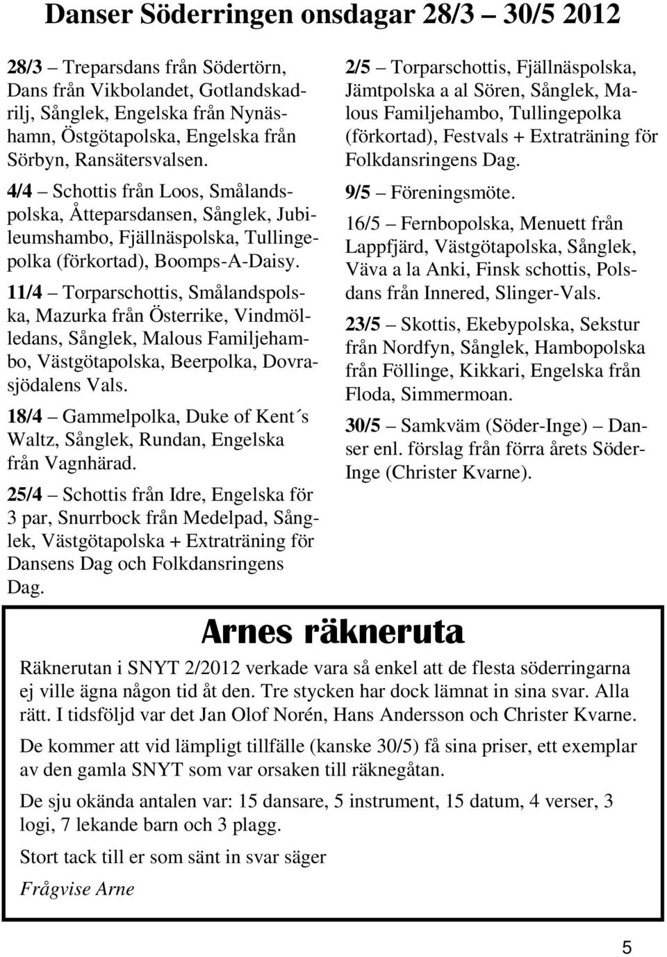 11/4 Torparschottis, Smålandspolska, Mazurka från Österrike, Vindmölledans, Sånglek, Malous Familjehambo, Västgötapolska, Beerpolka, Dovrasjödalens Vals.