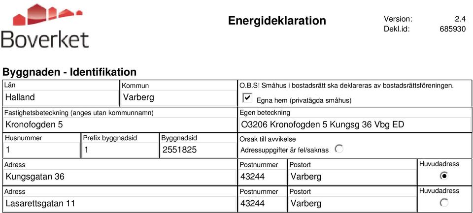 Småhus i bostadsrätt ska deklareras av bostadsrättsföreningen.