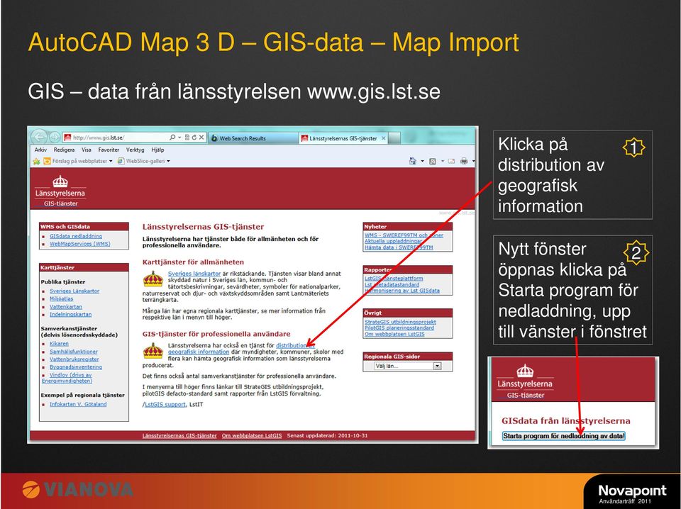 se Klicka på distribution av geografisk information 1