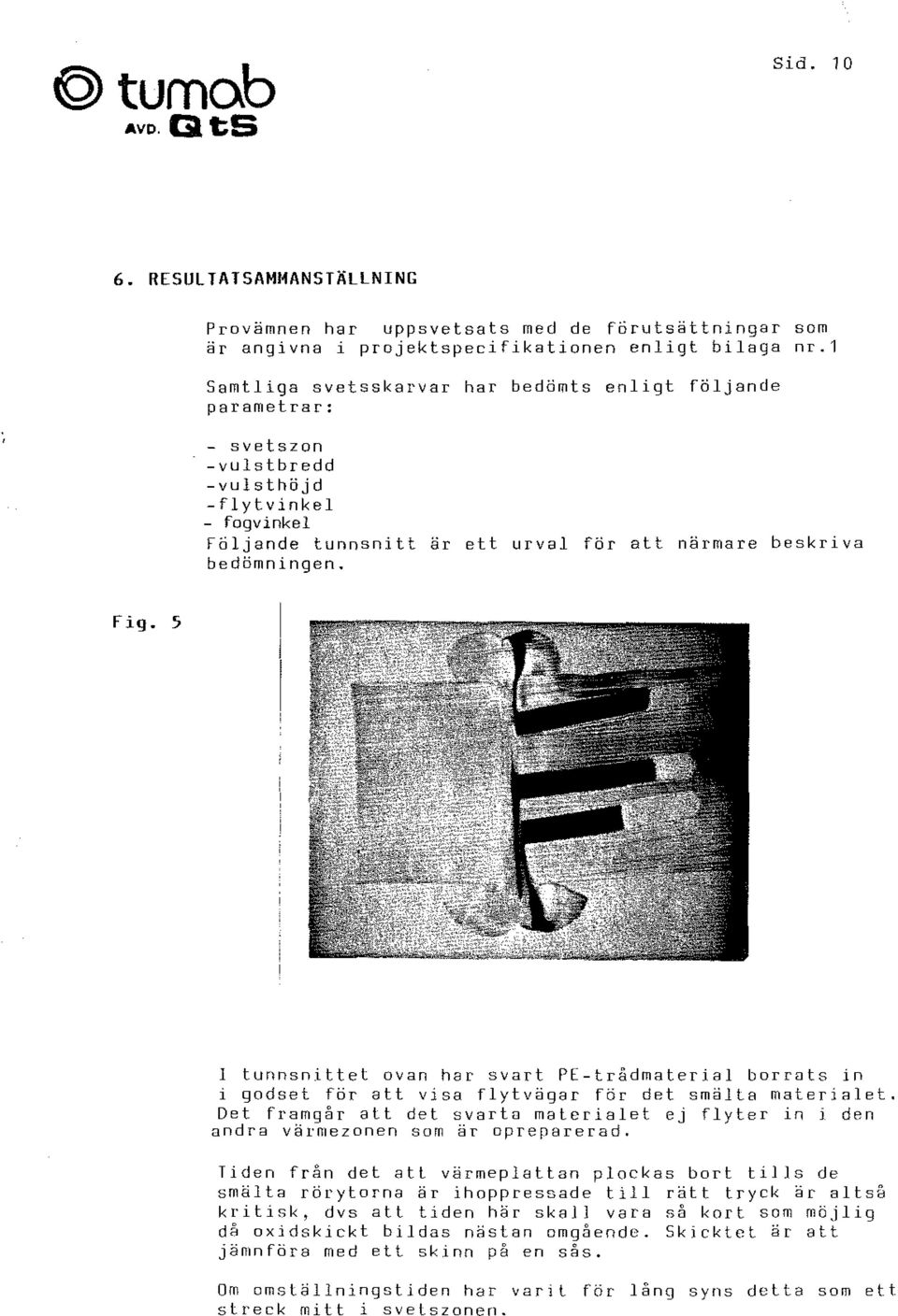 5 I tunnsnittet van har svart PE-trädmaterial brrats in i gdset för att visa flytv8gar för det smälla materialet.