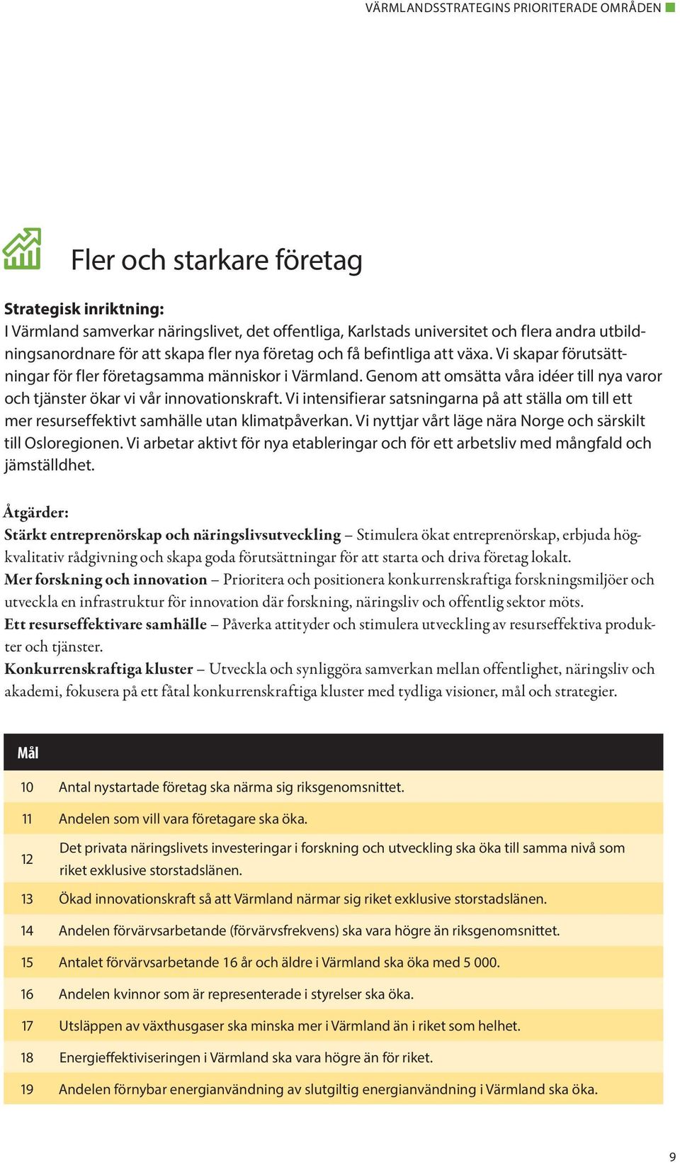 Genom att omsätta våra idéer till nya varor och tjänster ökar vi vår innovationskraft. Vi intensifierar satsningarna på att ställa om till ett mer resurseffektivt samhälle utan klimatpåverkan.