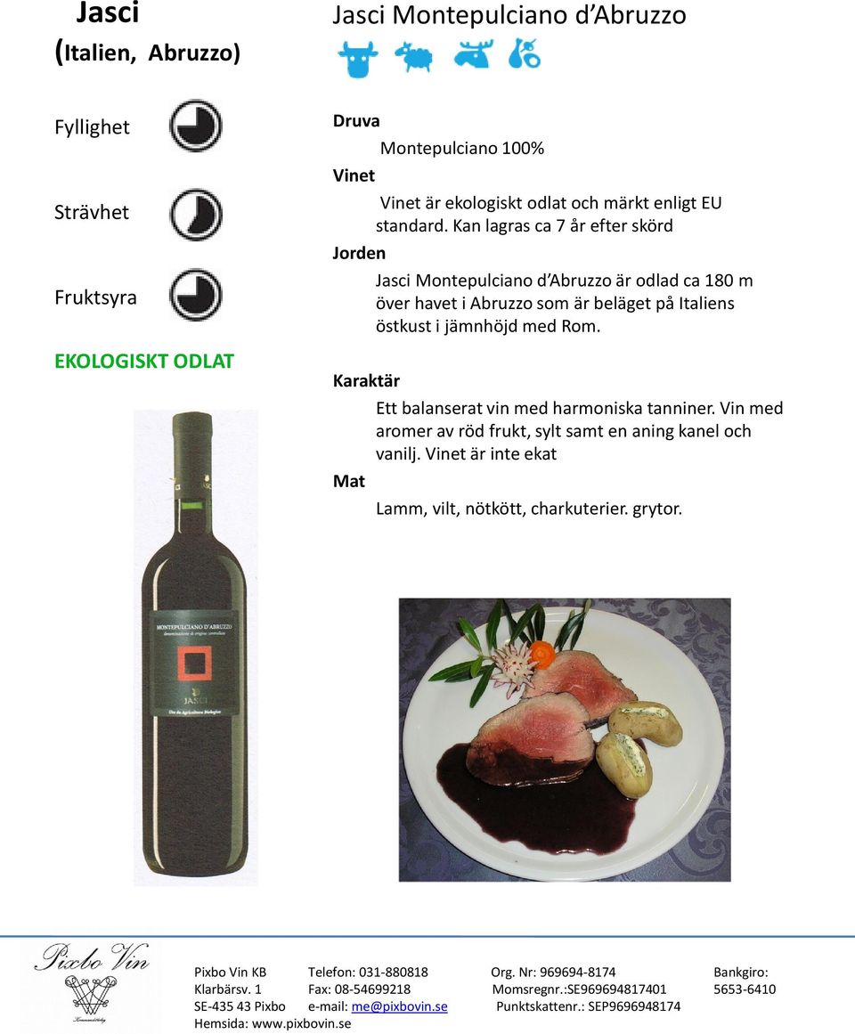180 m Ett balanserat vin med harmoniska tanniner.