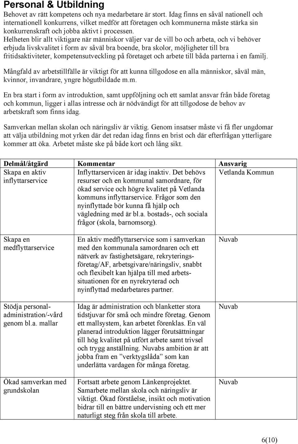 Helheten blir allt viktigare när människor väljer var de vill bo och arbeta, och vi behöver erbjuda livskvalitet i form av såväl bra boende, bra skolor, möjligheter till bra fritidsaktiviteter,