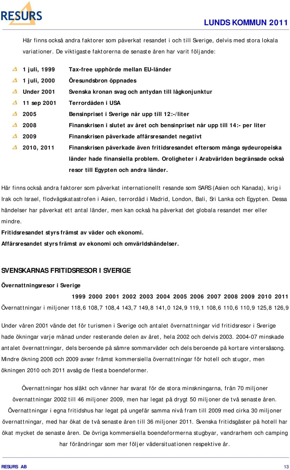 lågkonjunktur 11 sep 2001 Terrordåden i USA 2005 Bensinpriset i Sverige når upp till 12:-/liter 2008 Finanskrisen i slutet av året och bensinpriset når upp till 14:- per liter 2009 Finanskrisen