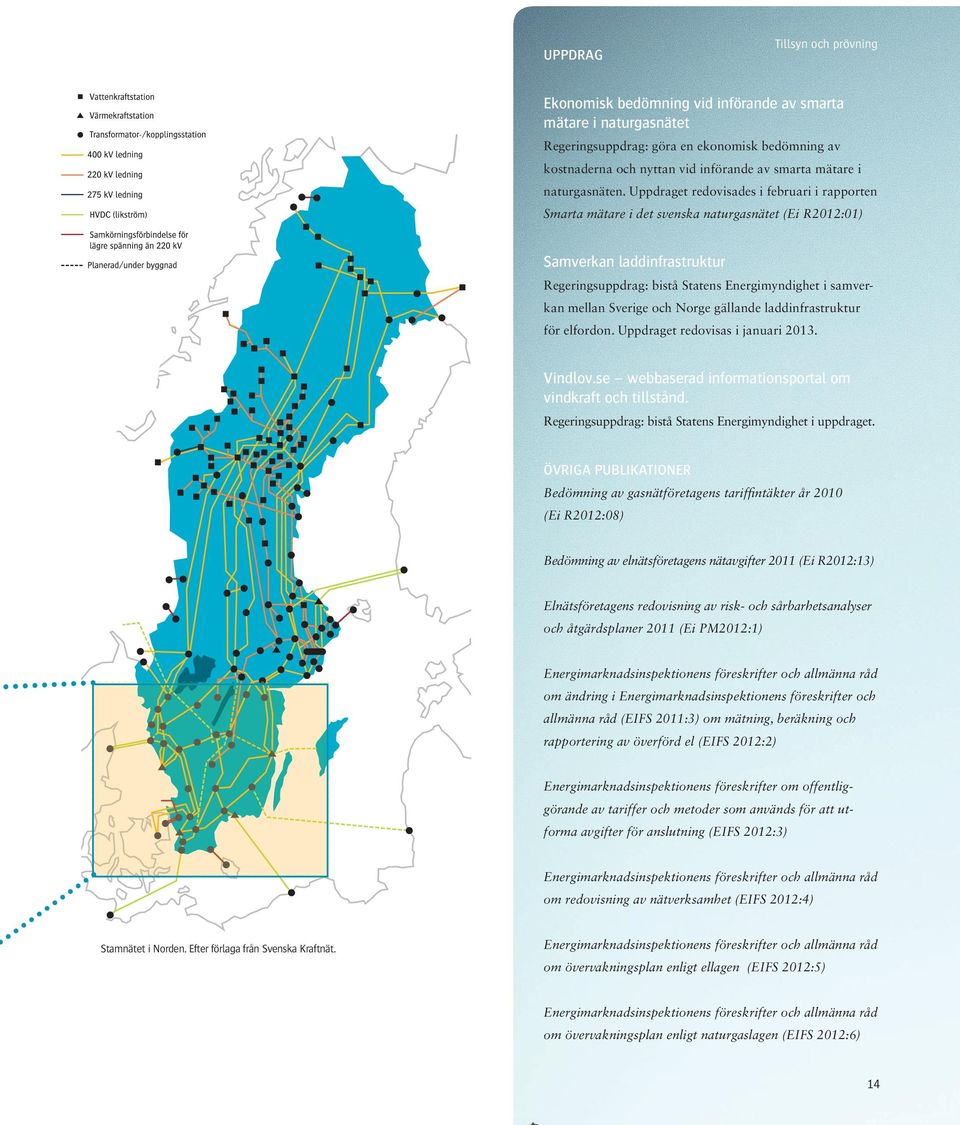 Uppdraget redovisades i februari i rapporten Smarta mätare i det svenska naturgasnätet (Ei R2012:01) samverkan laddinfrastruktur Regeringsuppdrag: bistå Statens Energimyndighet i samverkan mellan