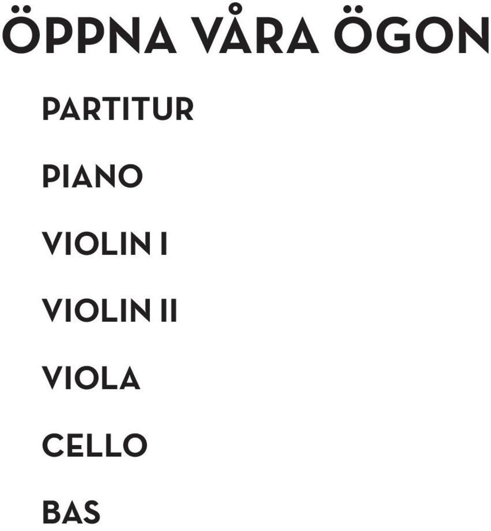 VIOLIN I VIOLIN