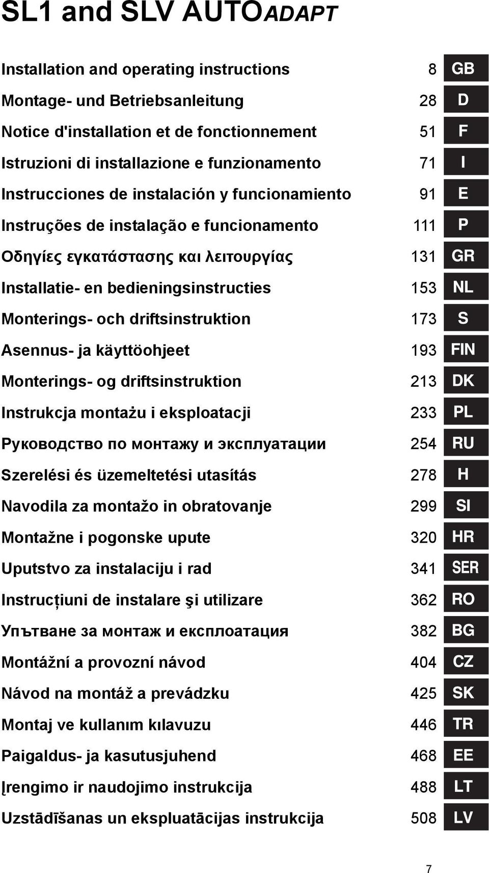 driftsinstruktion 173 Asennus- ja käyttöohjeet 193 Monterings- og driftsinstruktion 213 Instrukcja montażu i eksploatacji 233 Руководство по монтажу и эксплуатации 254 Szerelési és üzemeltetési