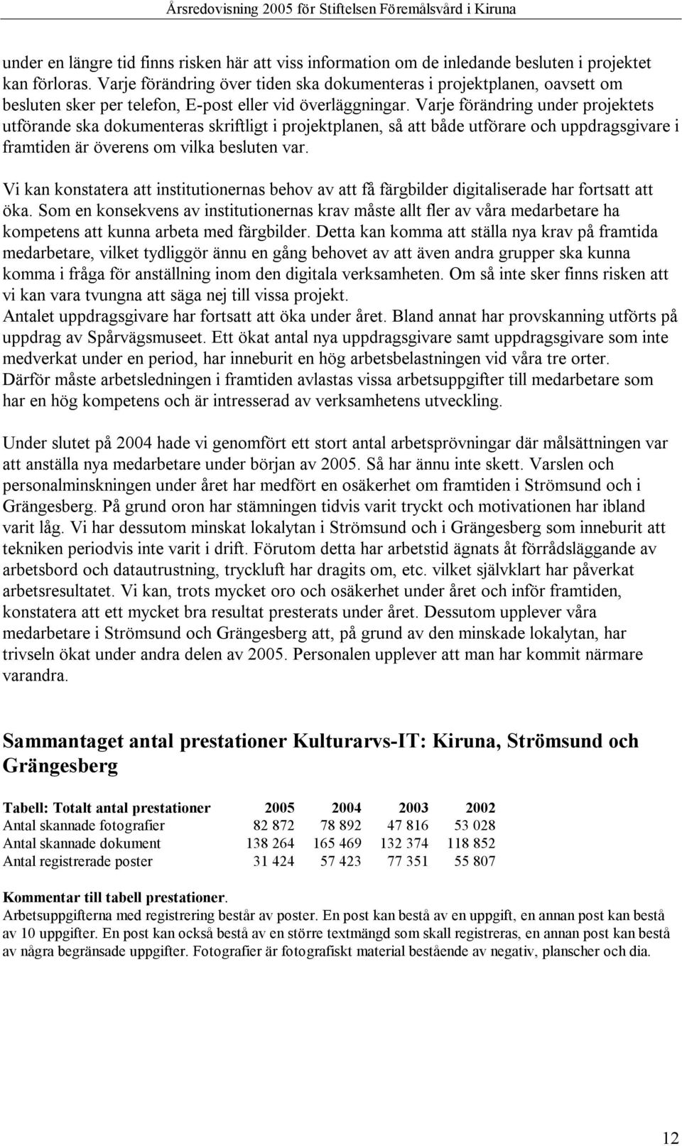 Varje förändring under projektets utförande ska dokumenteras skriftligt i projektplanen, så att både utförare och uppdragsgivare i framtiden är överens om vilka besluten var.