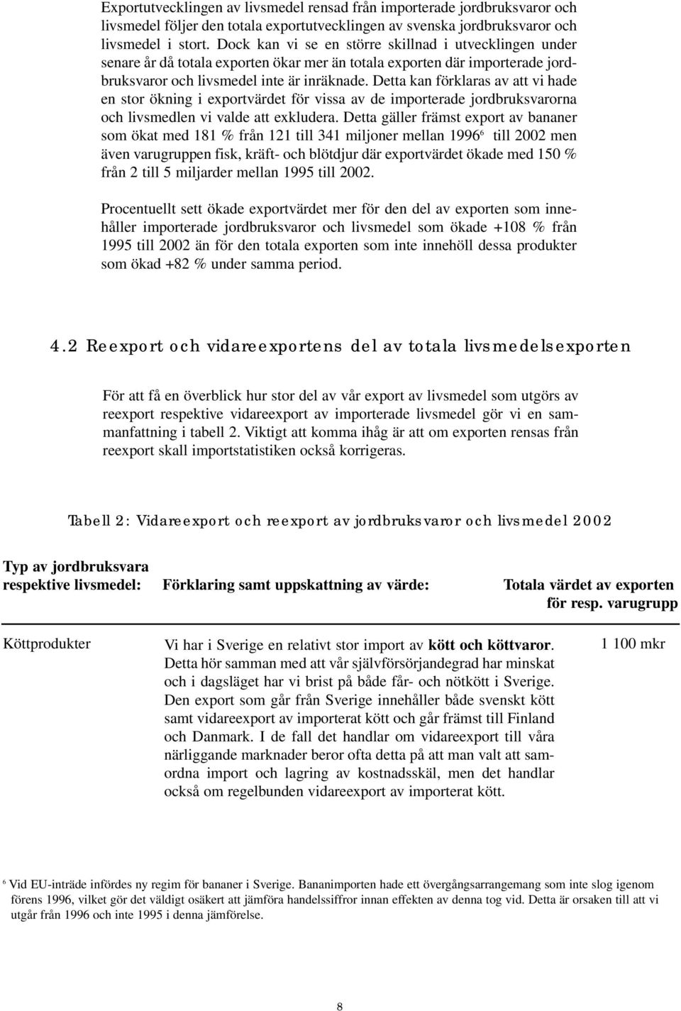 Detta kan förklaras av att vi hade en stor ökning i exportvärdet för vissa av de importerade jordbruksvarorna och livsmedlen vi valde att exkludera.