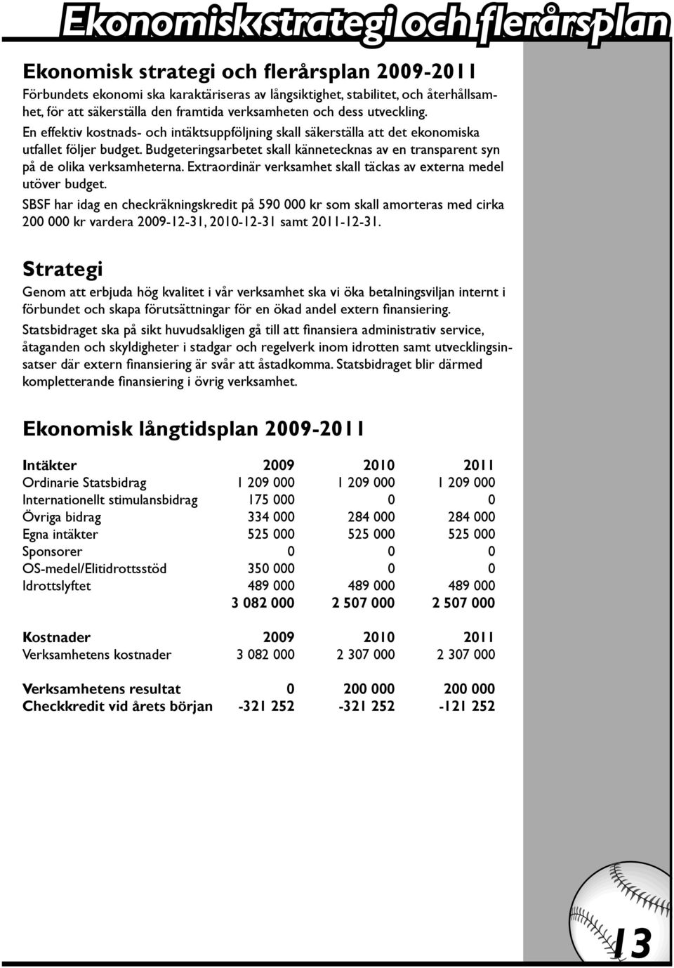 Budgeteringsarbetet skall kännetecknas av en transparent syn på de olika verksamheterna. Extraordinär verksamhet skall täckas av externa medel utöver budget.