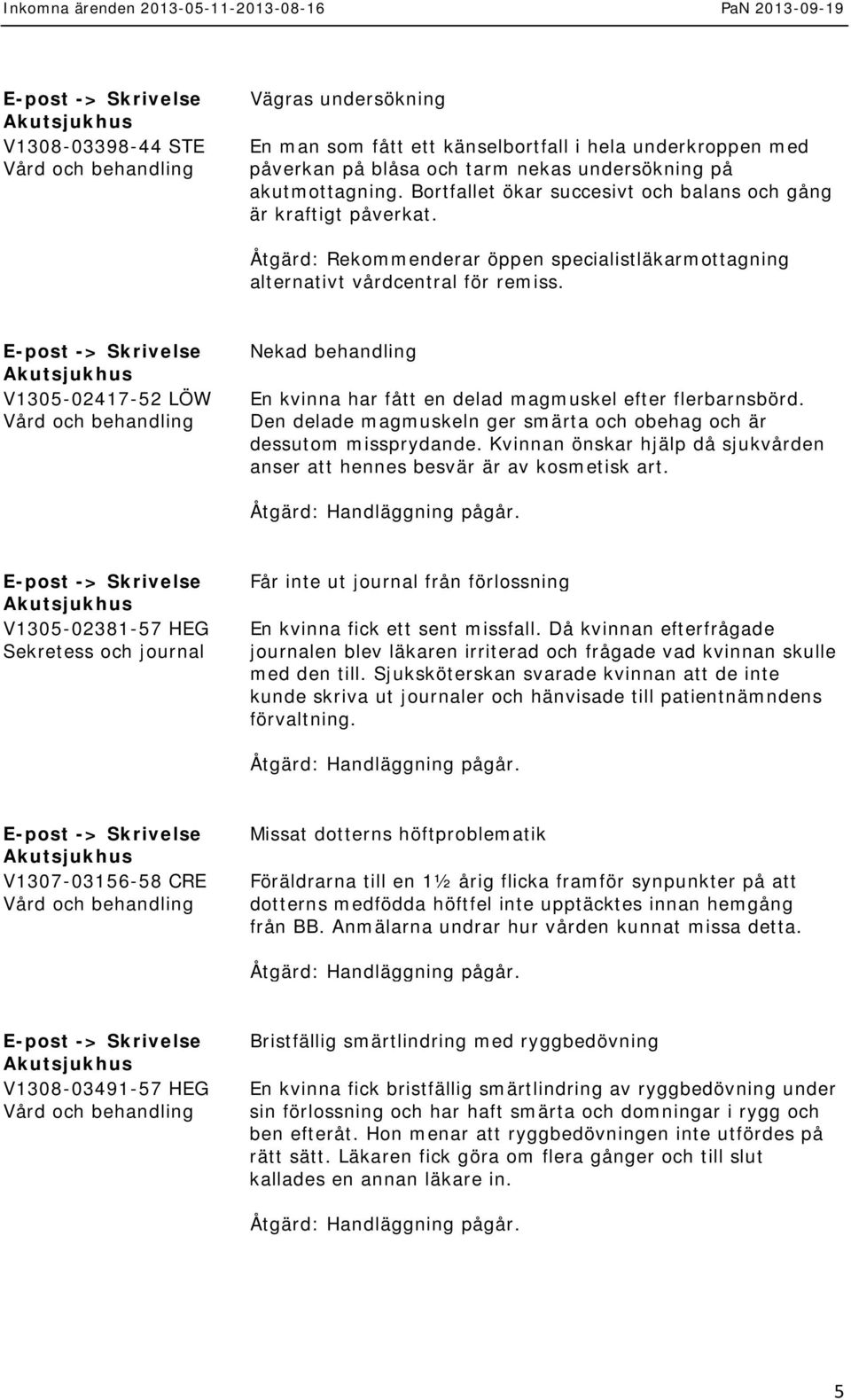 E-post -> V1305-02417-52 LÖW Nekad behandling En kvinna har fått en delad magmuskel efter flerbarnsbörd. Den delade magmuskeln ger smärta och obehag och är dessutom missprydande.