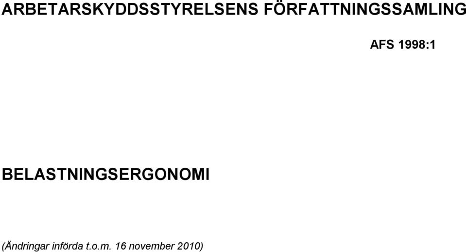 BELASTNINGSERGONOMI