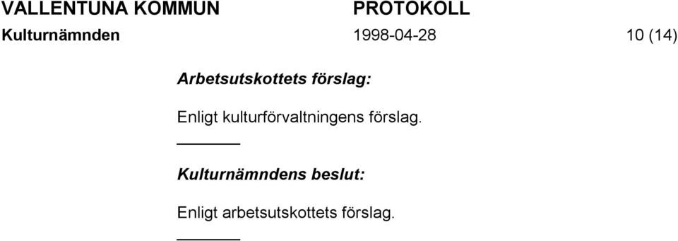 kulturförvaltningens förslag.