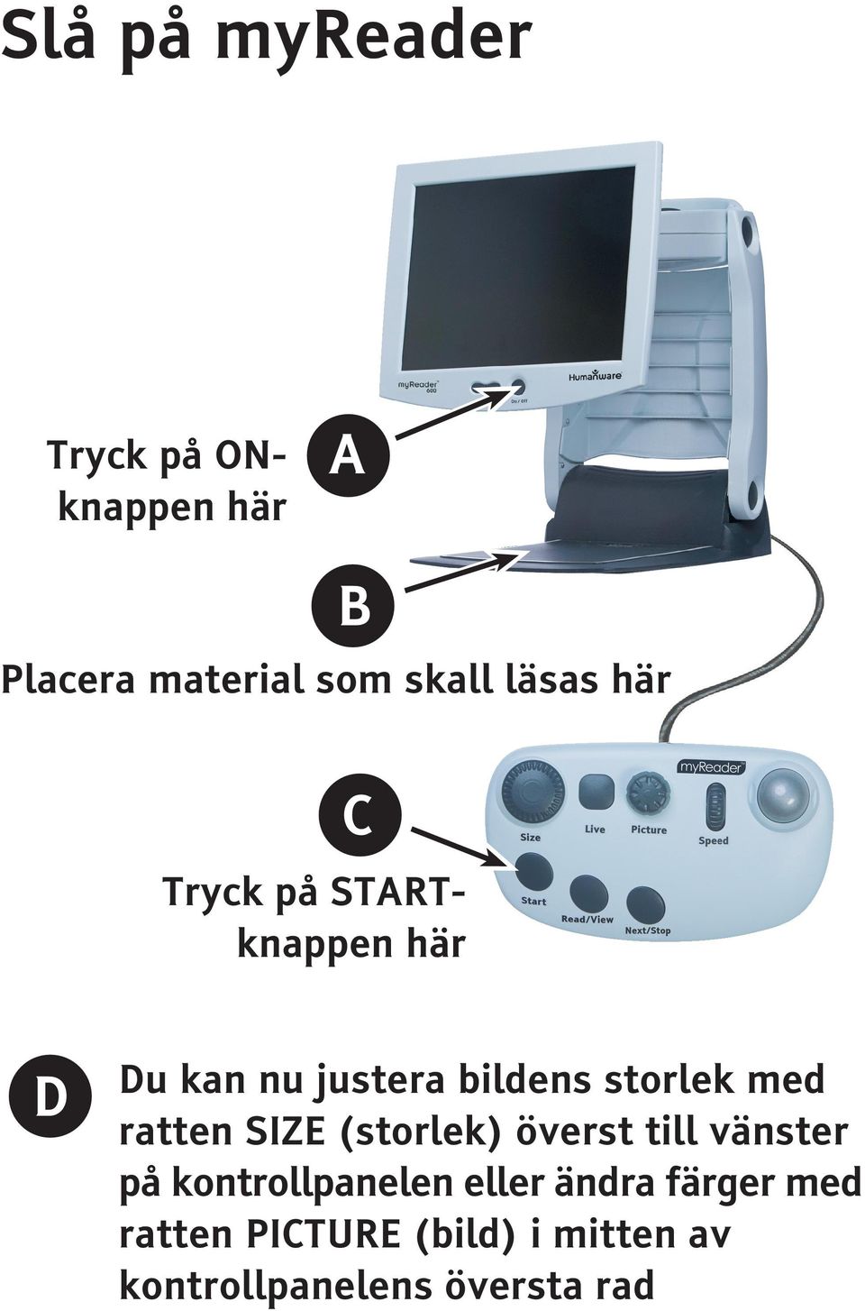 med ratten SIZE (storlek) överst till vänster på kontrollpanelen eller