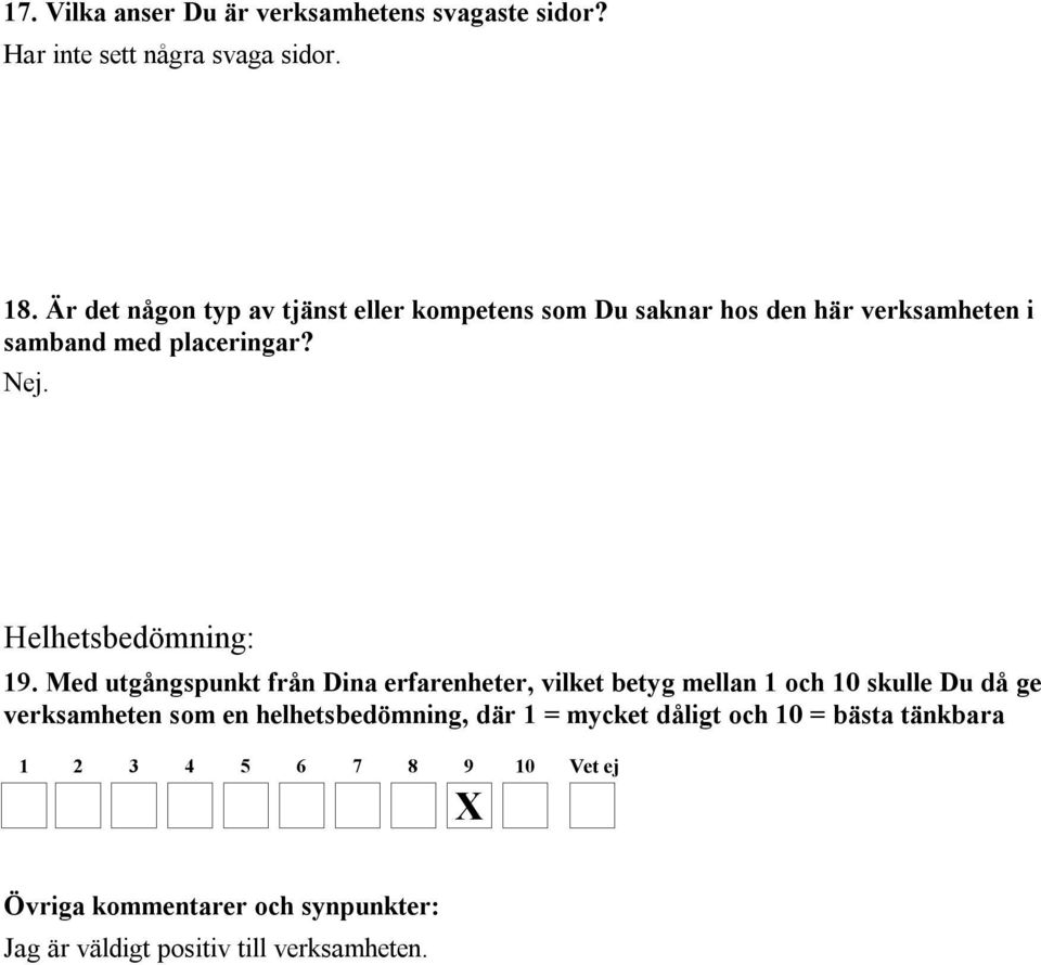 Helhetsbedömning: 19.