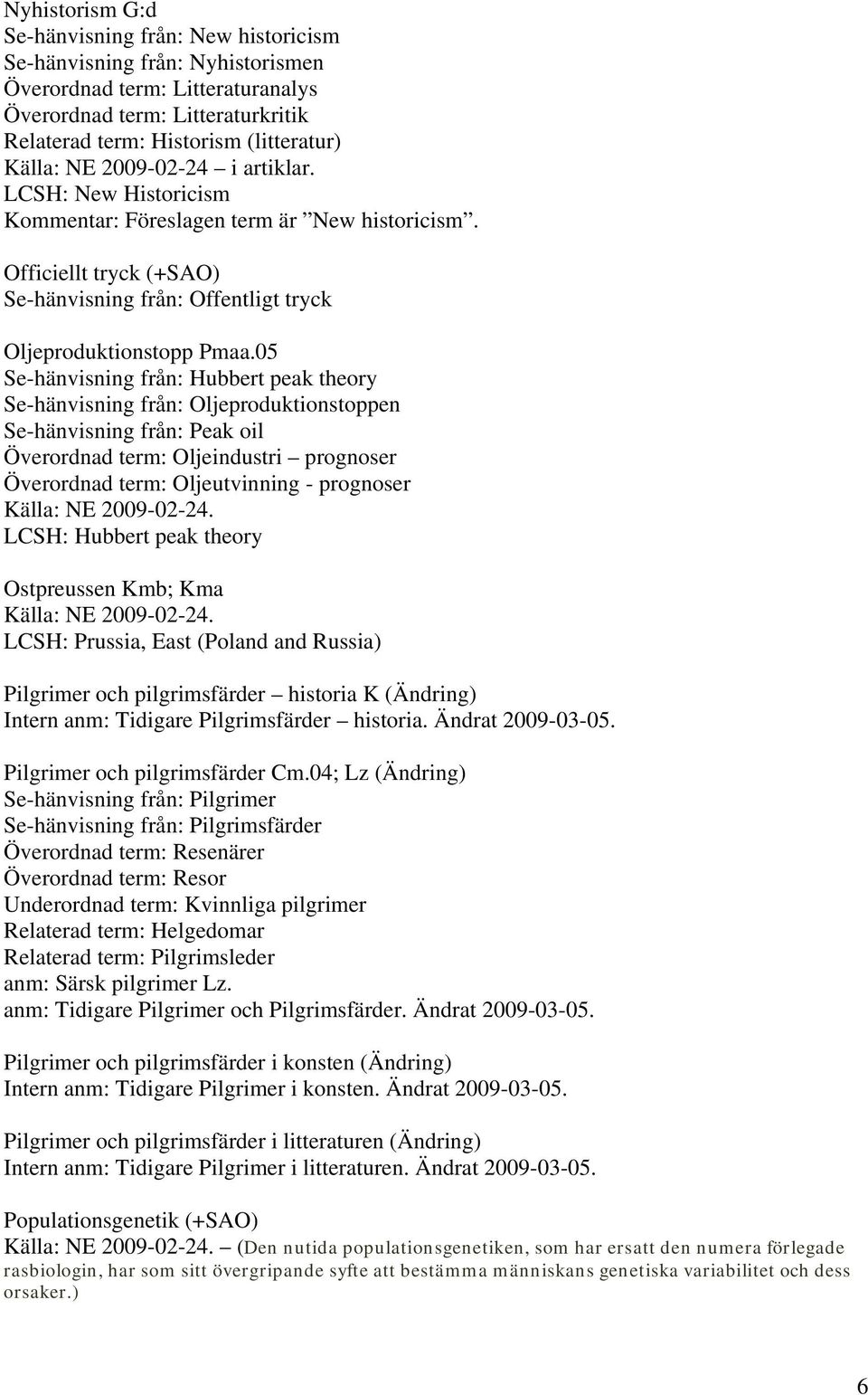 05 Se-hänvisning från: Hubbert peak theory Se-hänvisning från: Oljeproduktionstoppen Se-hänvisning från: Peak oil Överordnad term: Oljeindustri prognoser Överordnad term: Oljeutvinning - prognoser