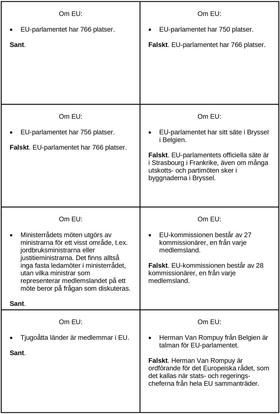 Ministerrådets möten utgörs av ministrarna för ett visst område, t.ex. jordbruksministrarna eller justitieministrarna.