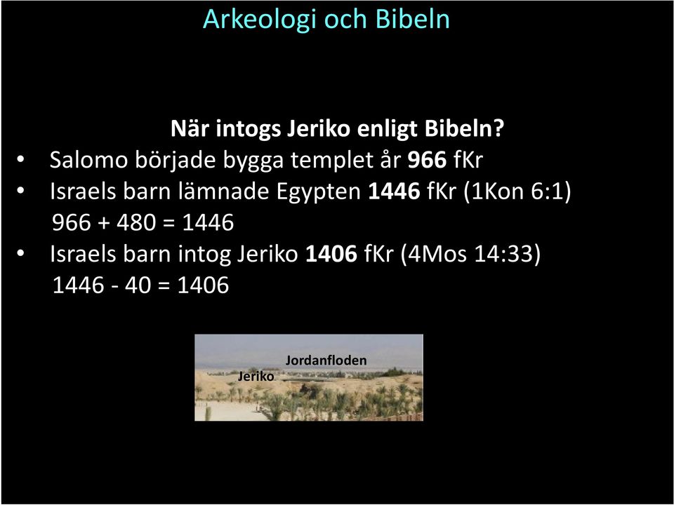 lämnade Egypten 1446 fkr(1kon 6:1) 966 + 480 = 1446