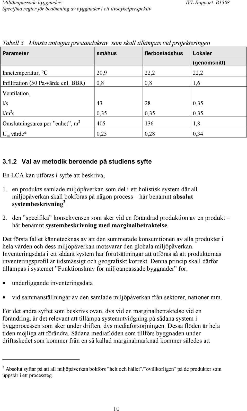 en produkts samlade miljöpåverkan som del i ett holistisk system där all miljöpåverkan skall bokföras på någon process här benämnt absolut systembeskrivning 2.