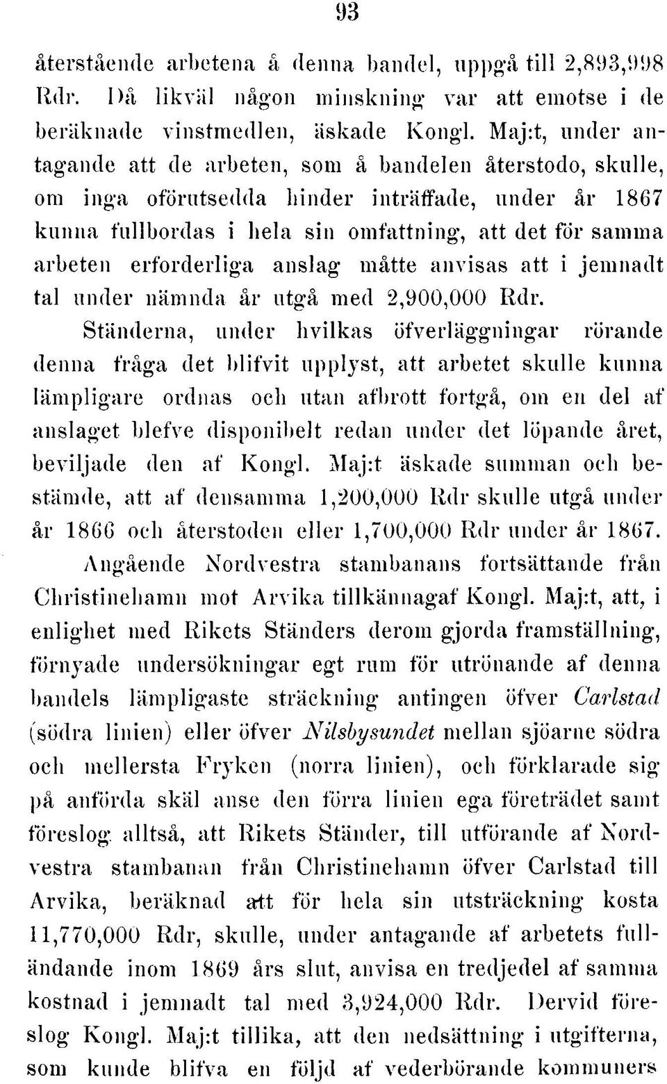 det för sam m a arbeten e rfo rd e rlig a anslag m åtte anvisas a tt i je m n a d t tal u n d e r näm nda å r utgå m ed 2,900,000 R dr.