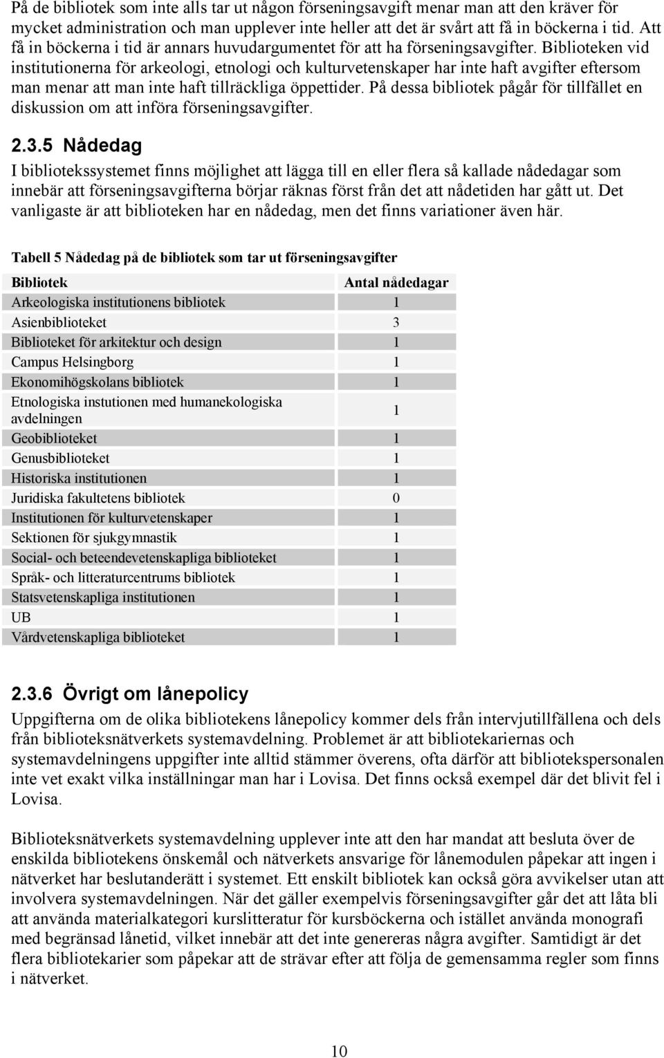 Biblioteken vid institutionerna för arkeologi, etnologi och kulturvetenskaper har inte haft avgifter eftersom man menar att man inte haft tillräckliga öppettider.