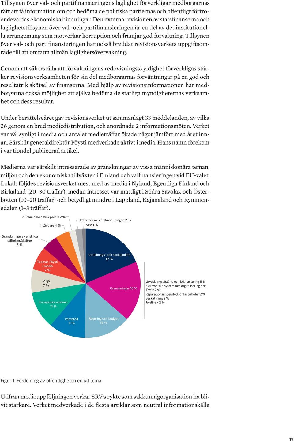 Tillsynen över val- och partifinansieringen har också breddat revisionsverkets uppgiftsområde till att omfatta allmän laglighetsövervakning.