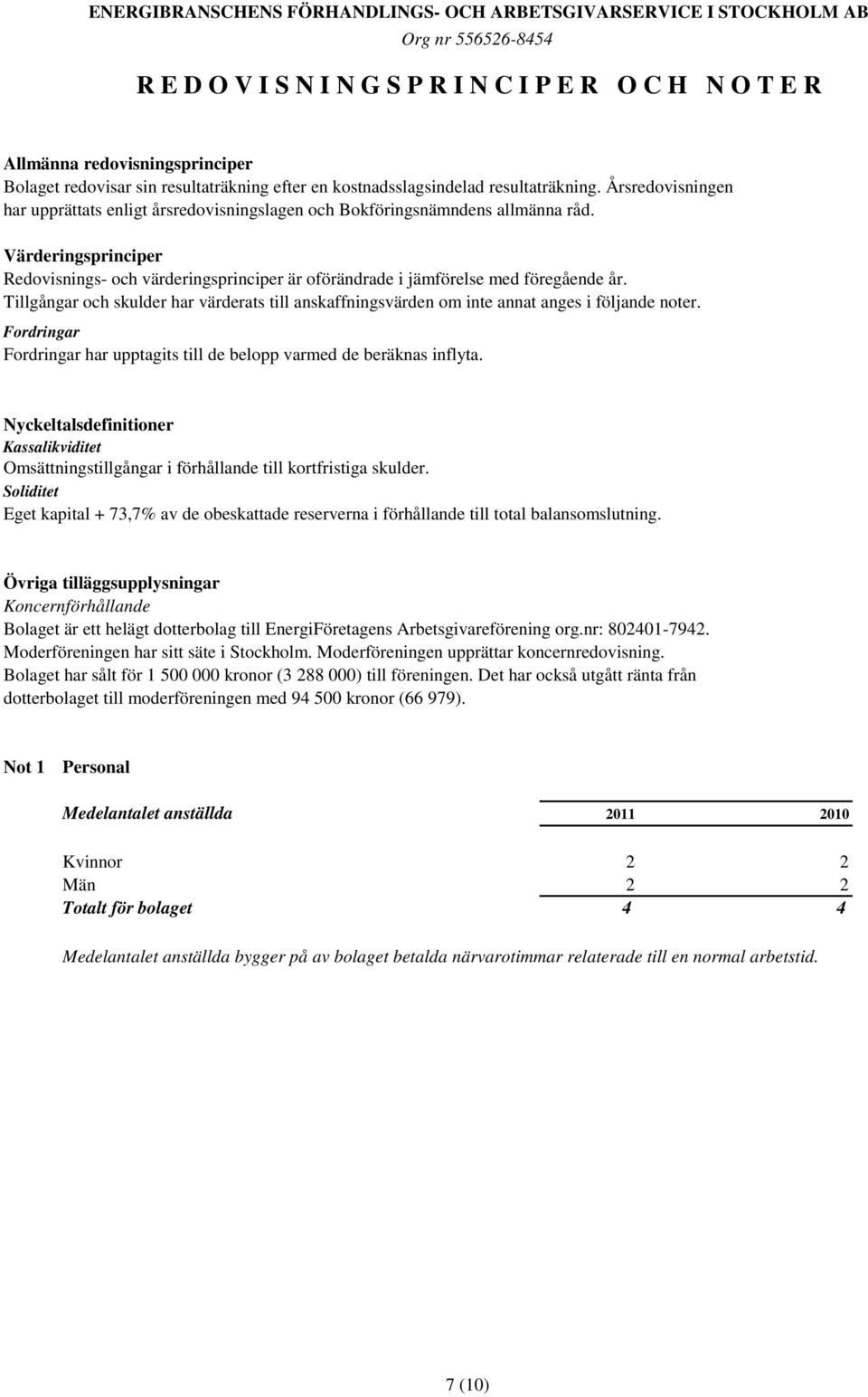 Värderingsprinciper Redovisnings- och värderingsprinciper är oförändrade i jämförelse med föregående år.