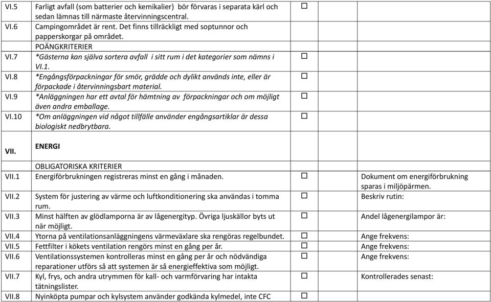 *Engångsförpackningar för smör, grädde och dylikt används inte, eller är förpackade i återvinningsbart material.