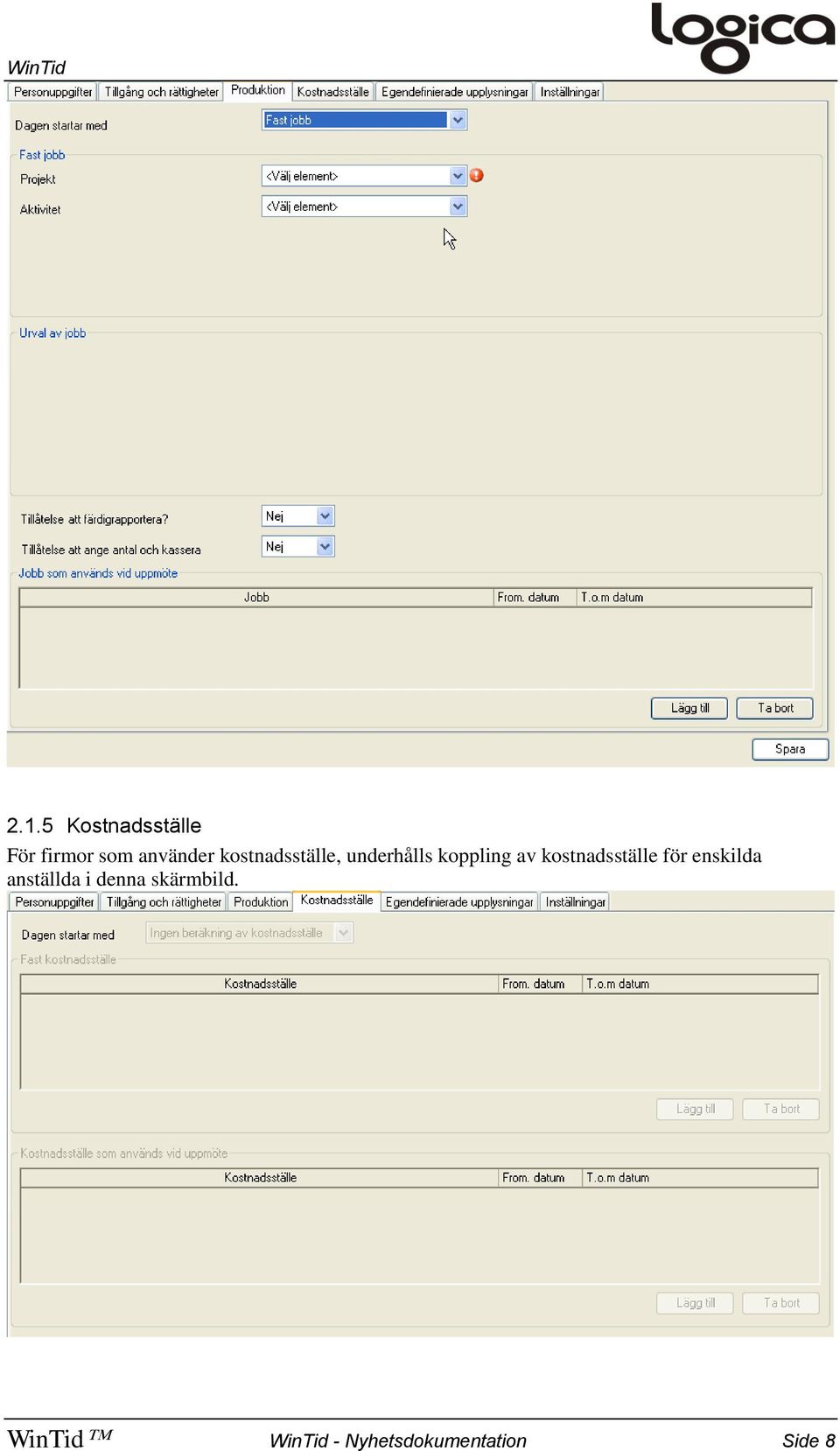 kostnadsställe för enskilda anställda i denna