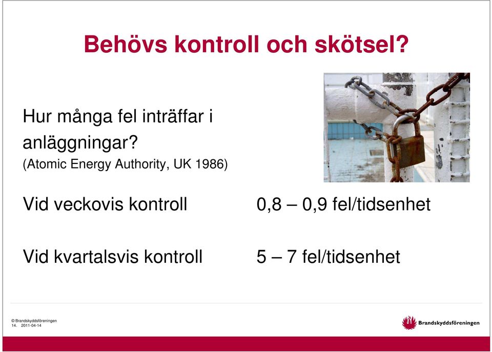 (Atomic Energy Authority, UK 1986) Vid veckovis