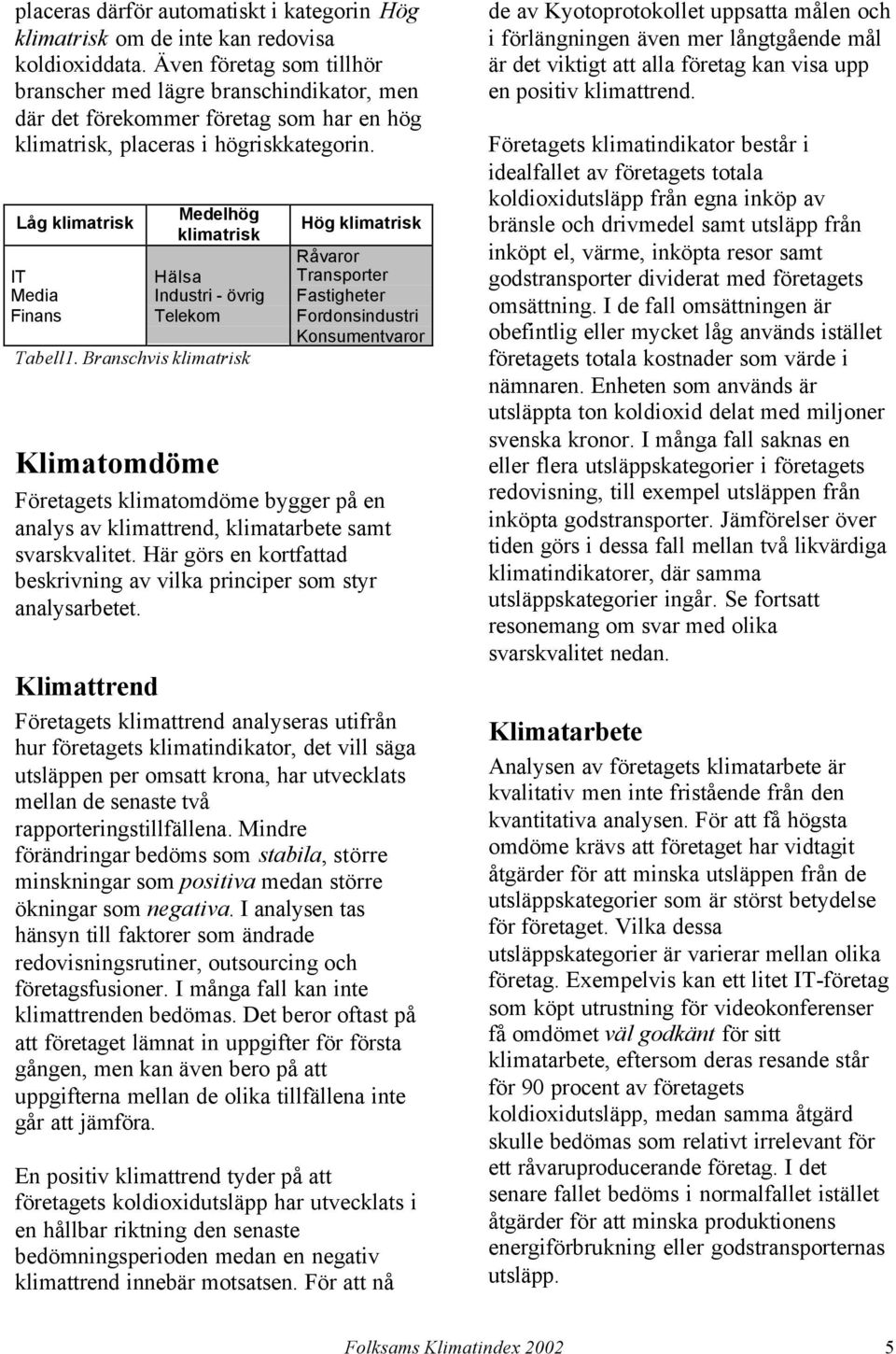 Låg IT Media Finans Medelhög Hälsa Industri - övrig Telekom Tabell1.