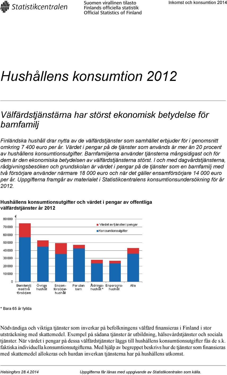 Barnfamiljerna använder tjänsterna mångsidigast och för dem är den ekonomiska betydelsen av välfärdstjänsterna störst.