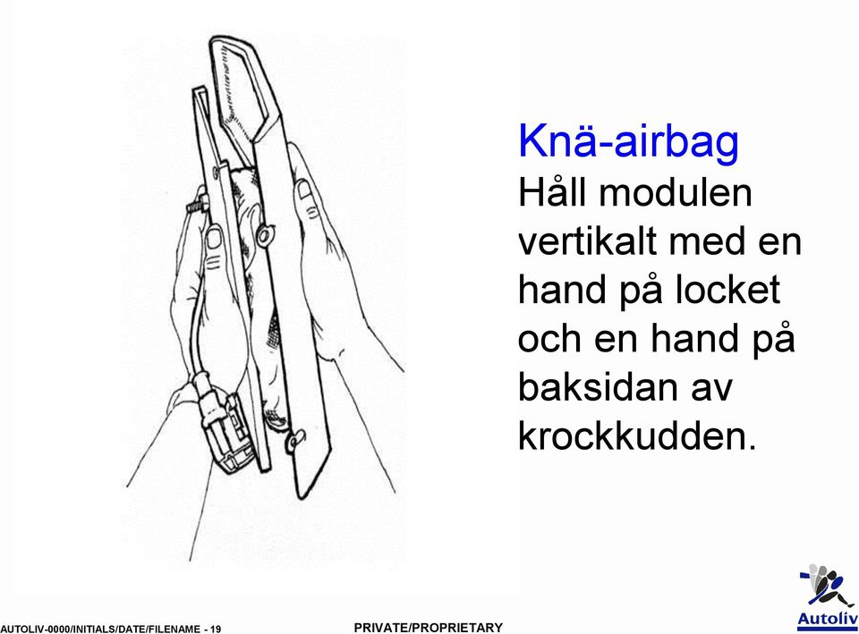 på baksidan av krockkudden.