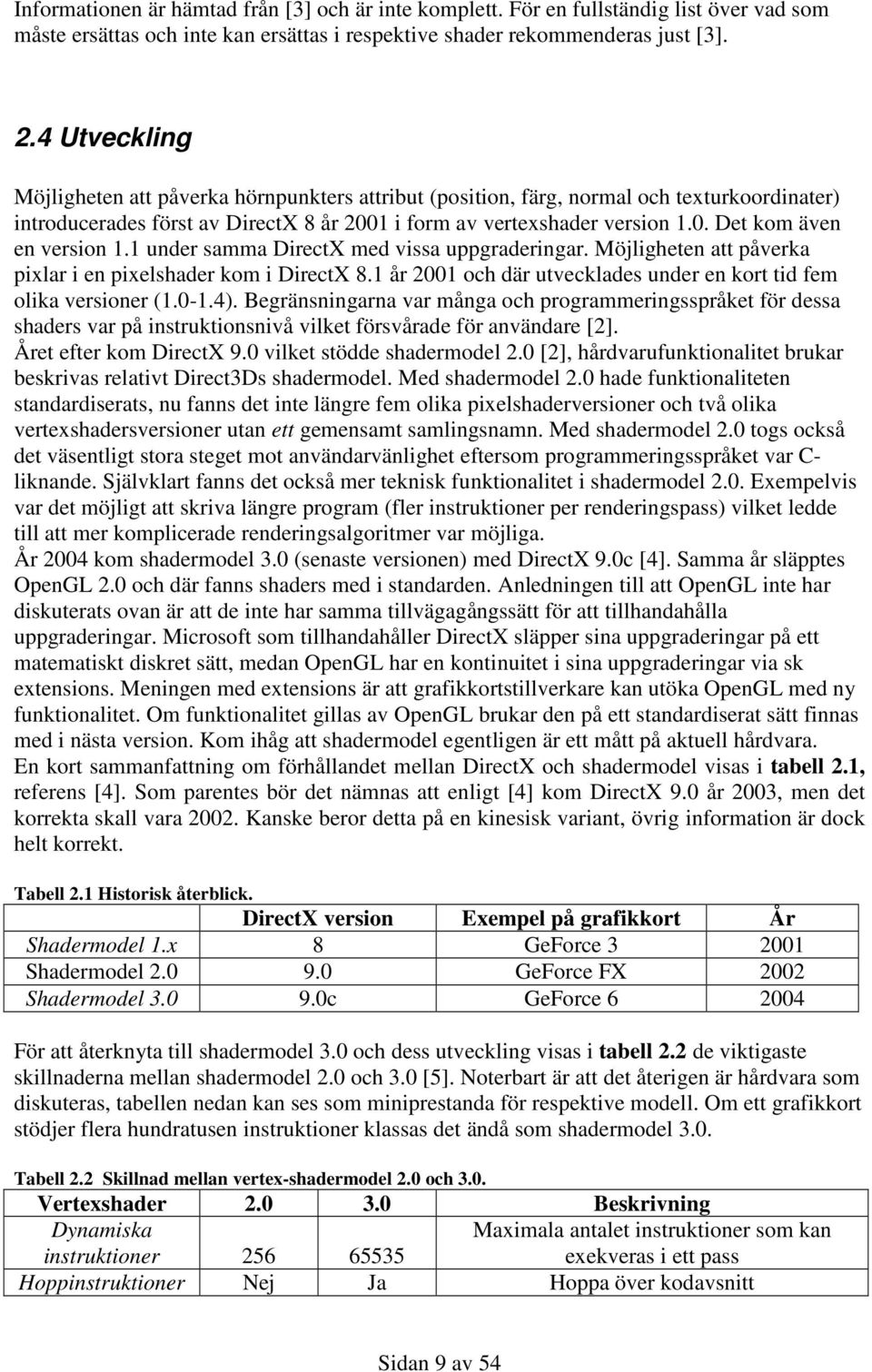 1 under samma DirectX med vissa uppgraderingar. Möjligheten att påverka pixlar i en pixelshader kom i DirectX 8.1 år 2001 och där utvecklades under en kort tid fem olika versioner (1.0-1.4).